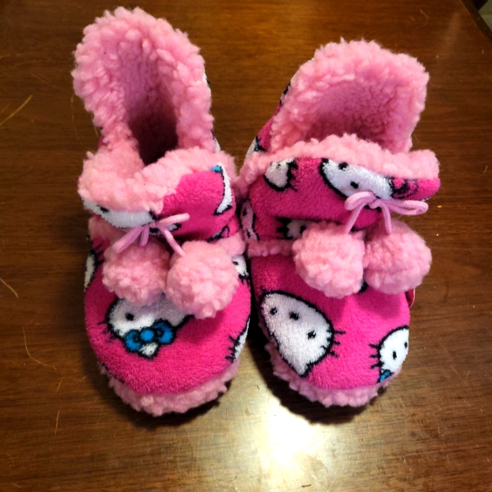COPY - NWT 2012 Vintage Kids Hello Kitty  Pink Plush Slippers Original Sanrio S…